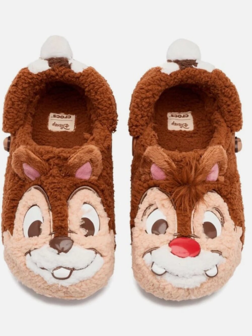 WOMENS SIZING Crocs x Disney Chip and Dale Classic Lined Clog Fuzzy